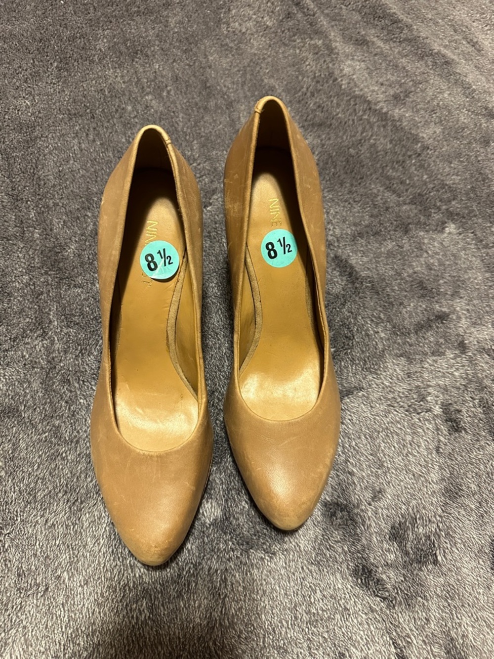 Nine West Women's Brown Pointed-Toe Leather Pumps